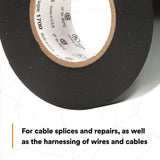 3M 1700-2X36YD-K Temflex Vinyl Electrical Tape 1700, 7 mil, Black, 2 in x 36 yd (7010399125) (25 Pack) - 6