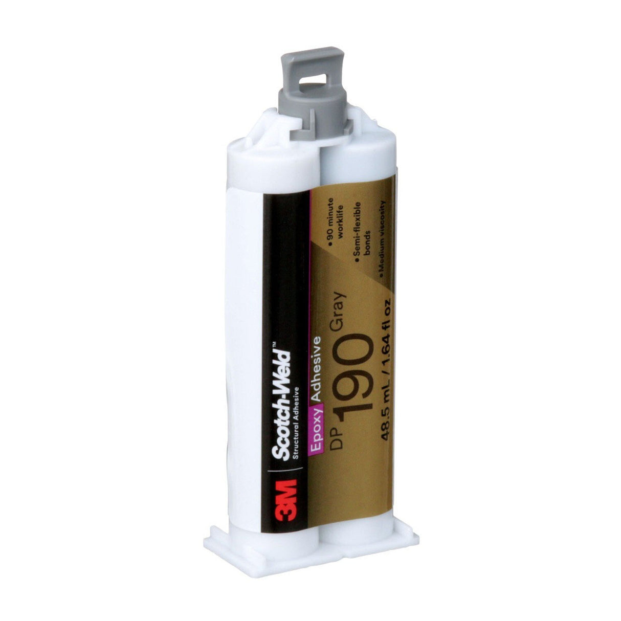 3M 190 Scotch-Weld Epoxy Adhesive DP190, Gray, 48.5 mL Duo-Pak (DP190-1.64OZ-GRY) (7010410438) (12 Pack) - 2