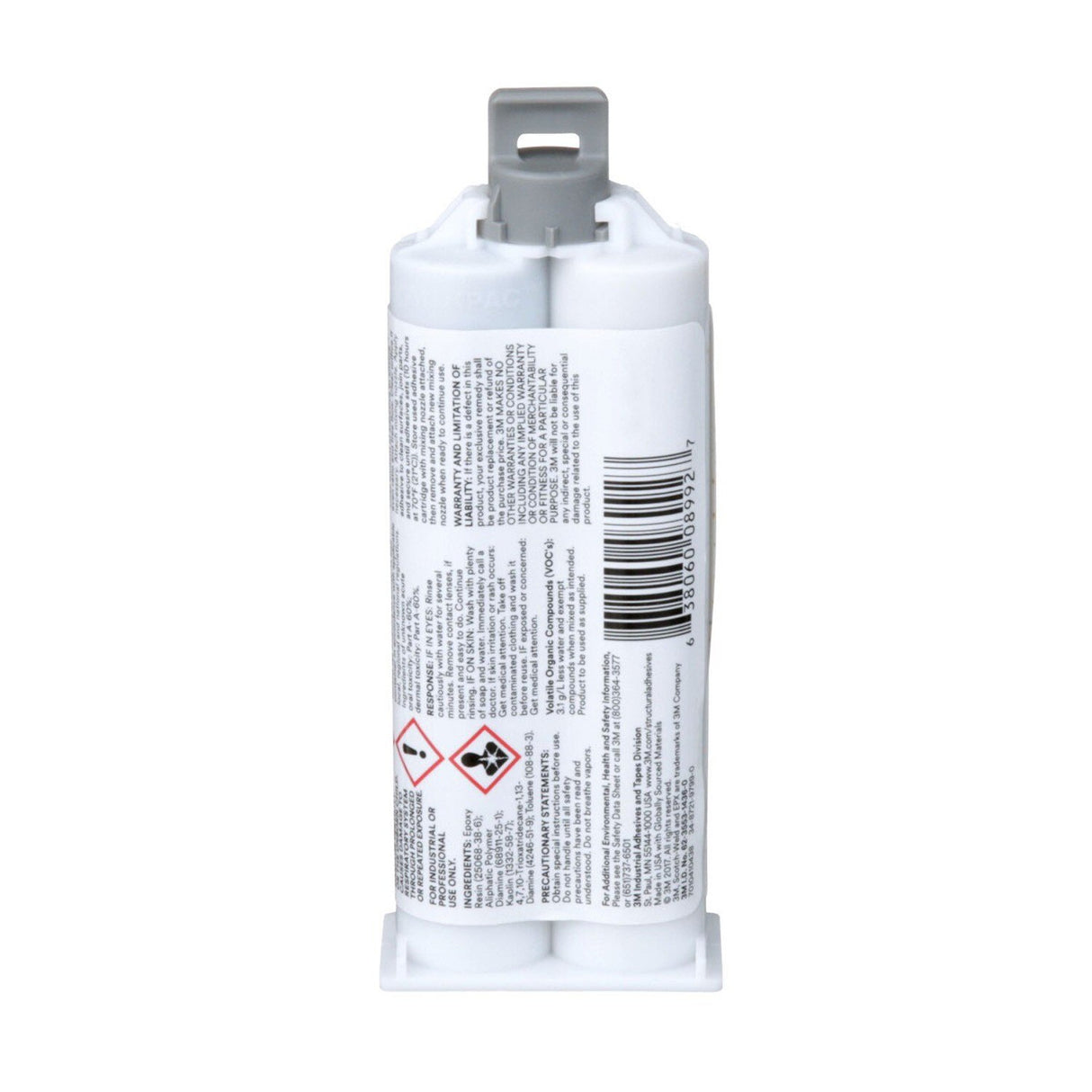 3M 190 Scotch-Weld Epoxy Adhesive DP190, Gray, 48.5 mL Duo-Pak (DP190-1.64OZ-GRY) (7010410438) (12 Pack) - 3