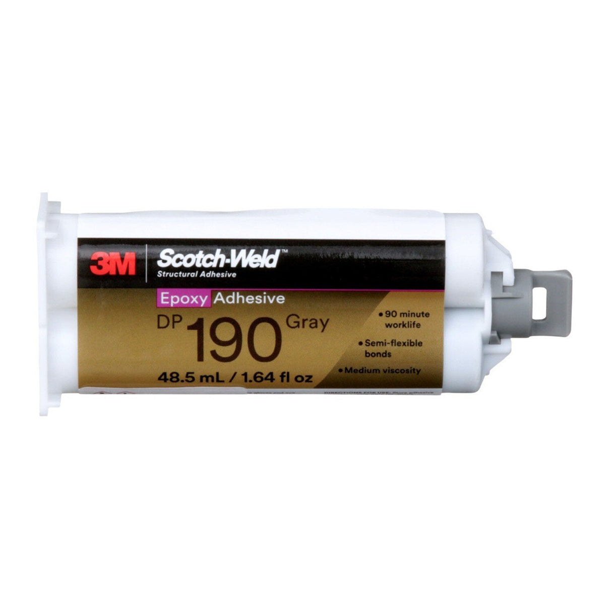 3M 190 Scotch-Weld Epoxy Adhesive DP190, Gray, 48.5 mL Duo-Pak (DP190-1.64OZ-GRY) (7010410438) (12 Pack) - 4
