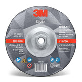 3M 7010412150 Silver Depressed Center Grinding Wheel, 87448, 36+, T27 Quick Change, 7 in x 1/4 in x 5/8 in-11 (10 Pack)
