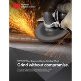3M 7010412150 Silver Depressed Center Grinding Wheel, 87448, 36+, T27 Quick Change, 7 in x 1/4 in x 5/8 in-11 (10 Pack) - 3