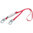 3M 1341004 PROTECTA PRO Pack Shock Absorbing Web Lanyard with Snap Hooks, Red, 4 ft, 310 lb Capacity (7012817382)