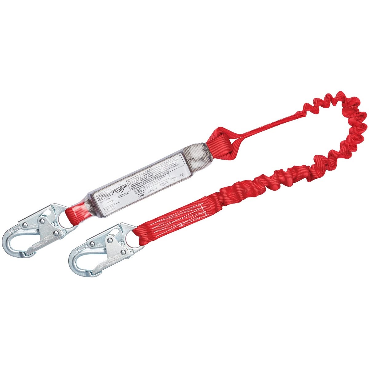 3M 1341101 PROTECTA PRO Pack Stretch Web Shock-Absorbing Elastic Lanyard, Snap Hooks, 6 ft, Red/Gray, 310 lb Capacity (7012817392)