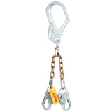 3M 1350150 PROTECTA Swiveling Chain Rebar Positioning Lanyard, Steel Chain, Silver, 2 ft, 310 lb Capacity, Two Snap Hooks, One Rebar Hook (7012817413) - 2