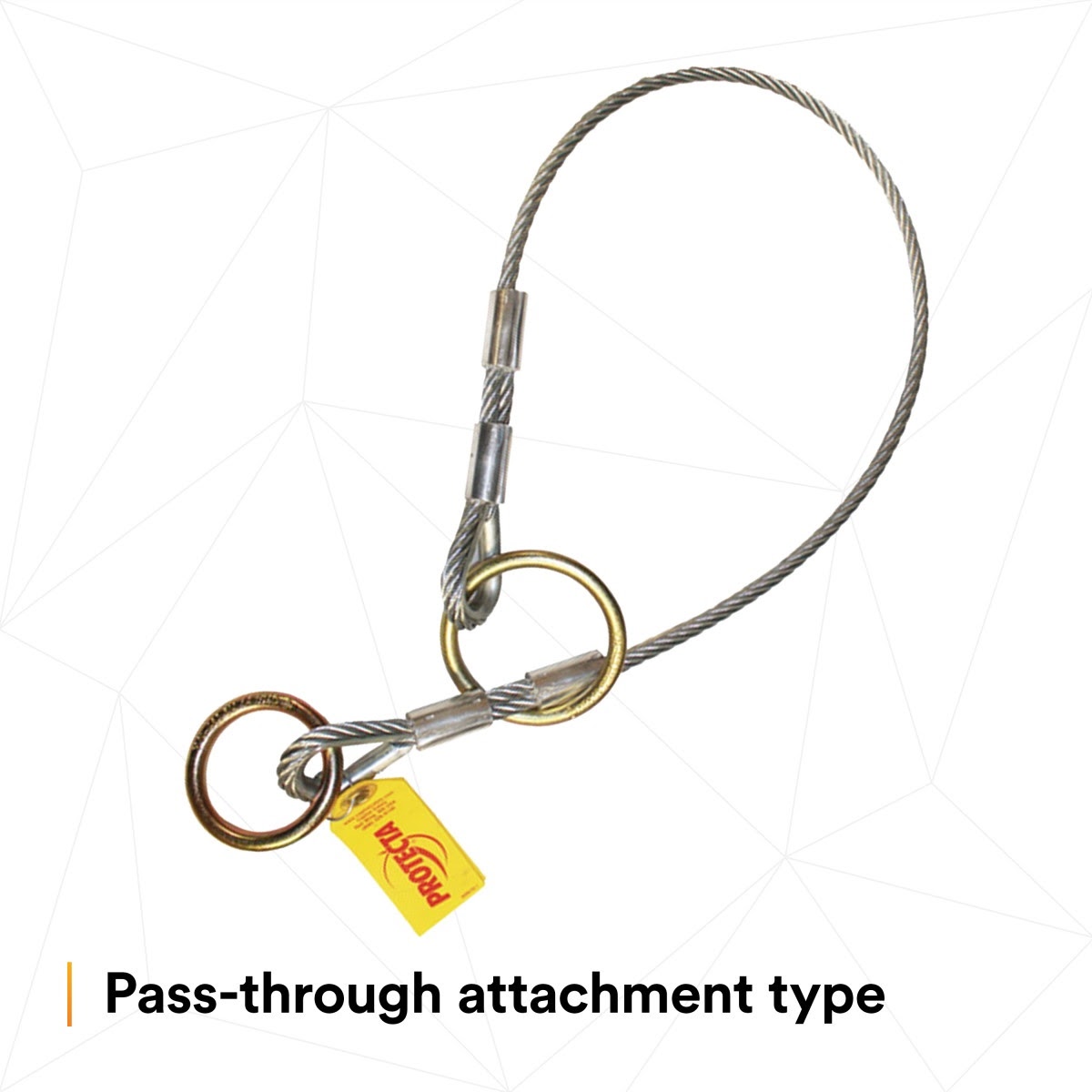 3M 2100193 Protecta Pass-Thru Cable Tie-Off Adapter Anchor, Galvanized Steel, 6 ft (7012818264) - 3