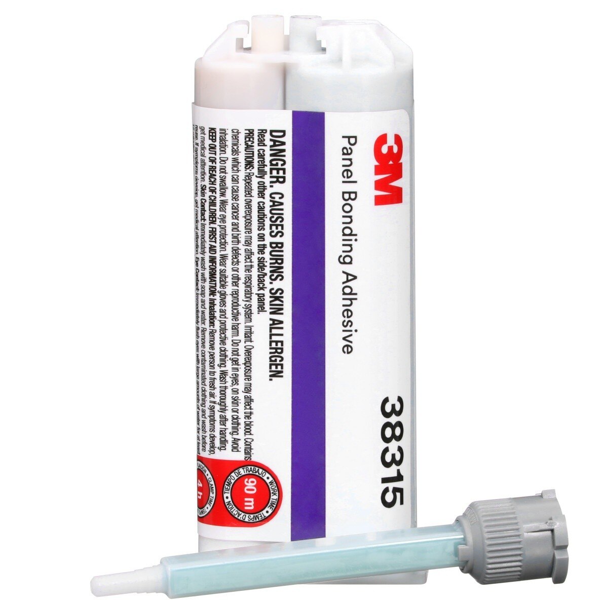 3M 38315 Panel Bonding Adhesive, Two-Part Epoxy, Black, 50 mL Cartridge, Bonds Steel, Aluminum, SMC, FRP (7100001224) (6 Pack)