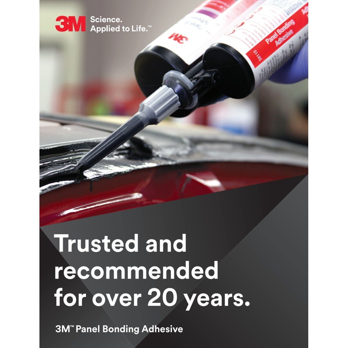 3M 38315 Panel Bonding Adhesive, Two-Part Epoxy, Black, 50 mL Cartridge, Bonds Steel, Aluminum, SMC, FRP (7100001224) (6 Pack) - 7