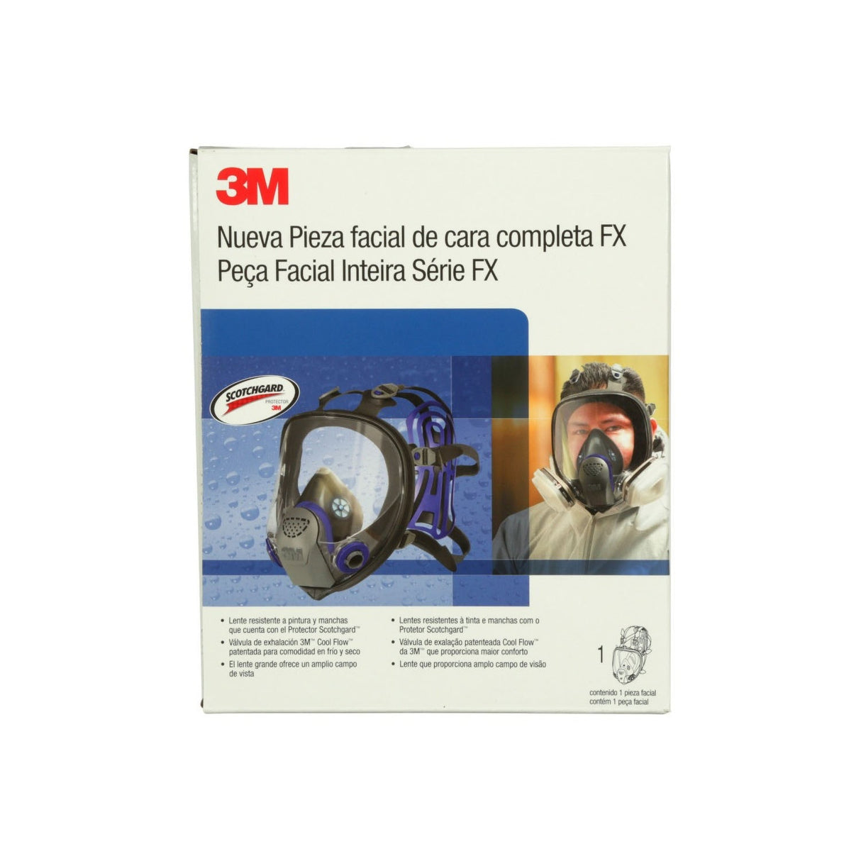 3M 89424 FF-403 Ultimate FX Full Facepiece Reusable Respirator, Six-Strap Harness, Cool Flow Valve, Passive Speaking Diaphragm, Large, Black (7100001847) - 10