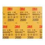 3M 401Q 02020 Wetordry Abrasive Sheet, 2000 Grit, Black, 9 in x 11 in (7100003690) (250 Pack) - 7