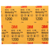 3M 401Q 1200A Abrasive Sheet, Silicon Carbide 1200 Grit, Black, 9 in x 11 in (7100003725) (250 Pack) - 7