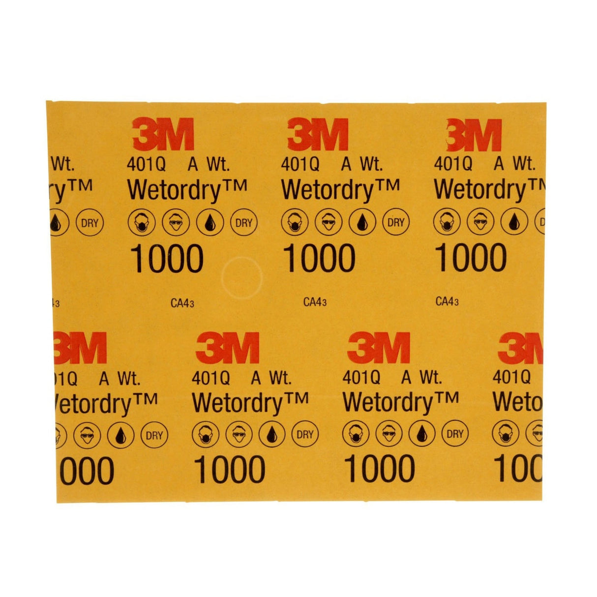 3M 401Q 02034 Wetordry Abrasive Sheet, 1000 Grit Wet/Dry Silicon Carbide Black, 9 in x 11 in (7100003726) (250 Pack) - 7