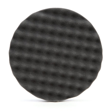 3M 05738 Hookit Foam Polishing Pad, Single Sided, Black, Waffle Face, Hook and Loop, 8 in (7100003842) (6 Pack)