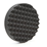 3M 05738 Hookit Foam Polishing Pad, Single Sided, Black, Waffle Face, Hook and Loop, 8 in (7100003842) (6 Pack) - 3