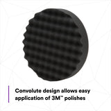3M 05738 Hookit Foam Polishing Pad, Single Sided, Black, Waffle Face, Hook and Loop, 8 in (7100003842) (6 Pack) - 5