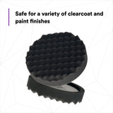 3M 05738 Hookit Foam Polishing Pad, Single Sided, Black, Waffle Face, Hook and Loop, 8 in (7100003842) (6 Pack) - 7