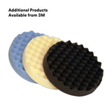 3M 05738 Hookit Foam Polishing Pad, Single Sided, Black, Waffle Face, Hook and Loop, 8 in (7100003842) (6 Pack) - 10