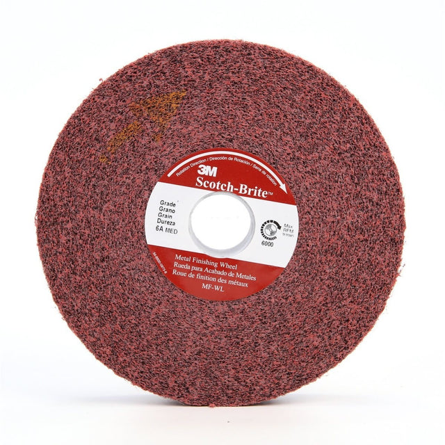 3M MF-WL Scotch-Brite Metal Finishing Convolute Wheel, 5A Medium, Aluminum Oxide, Maroon, 6 in x 1 in x 1 in (7100003943) (3 Pack)