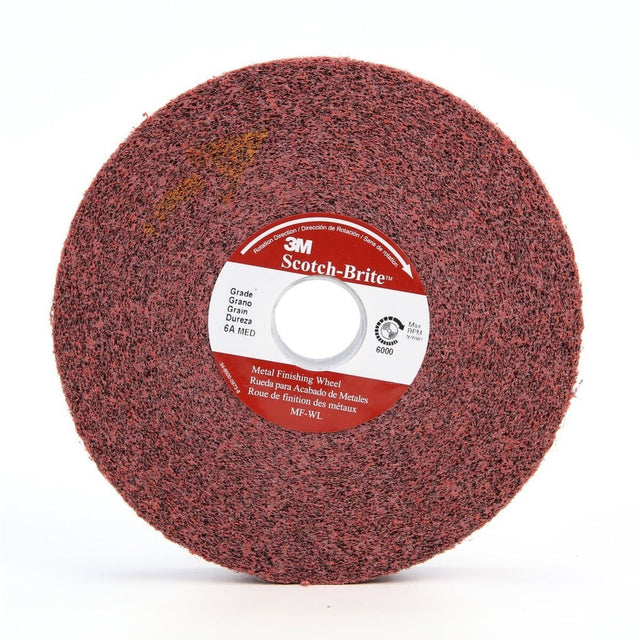 3M MF-WL Scotch-Brite Metal Finishing Convolute Wheel, 5A Medium, Aluminum Oxide, Maroon, 6 in x 1 in x 1 in (7100003943) (3 Pack)