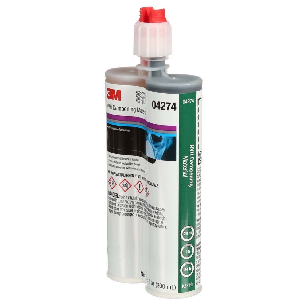3M 04274 NVH Dampening Material , Flexible, Non-Shrink, Non-Solvent, 200 mL Cartridge (7100004038) (6 Pack)