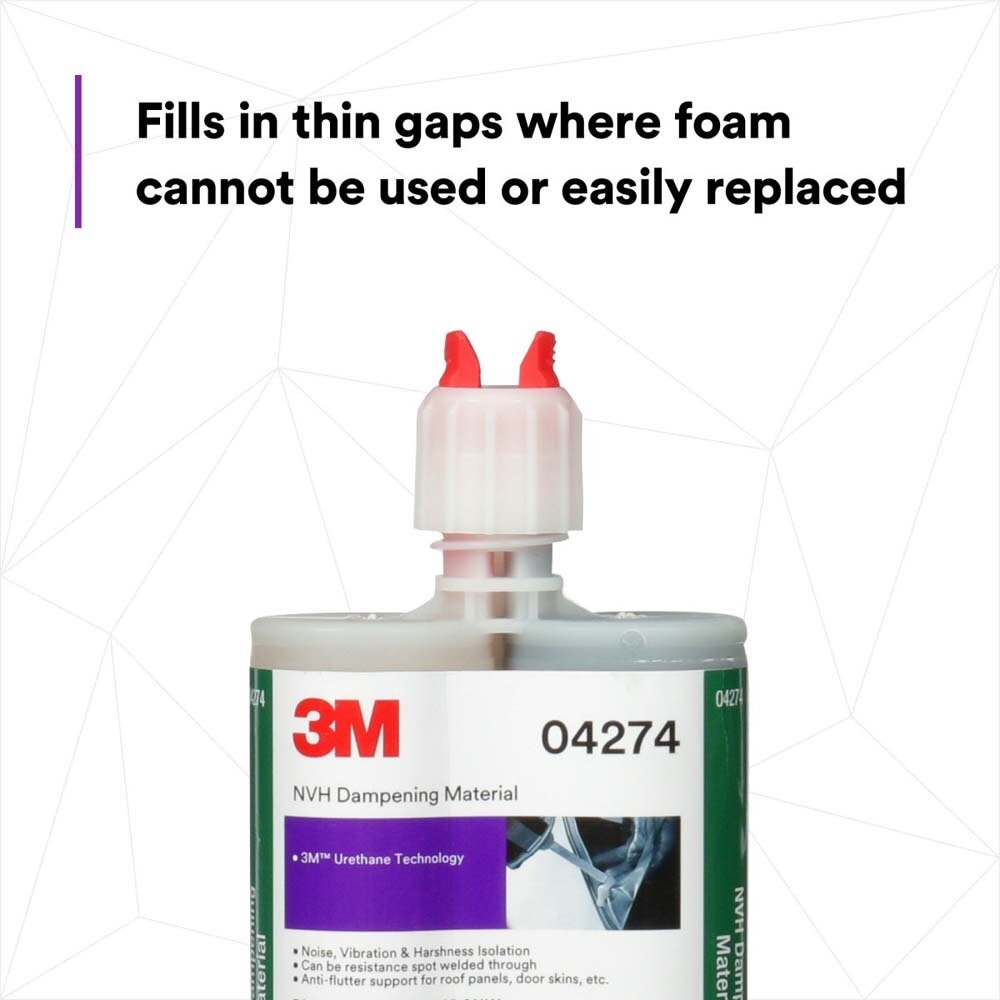 3M 04274 NVH Dampening Material , Flexible, Non-Shrink, Non-Solvent, 200 mL Cartridge (7100004038) - 6