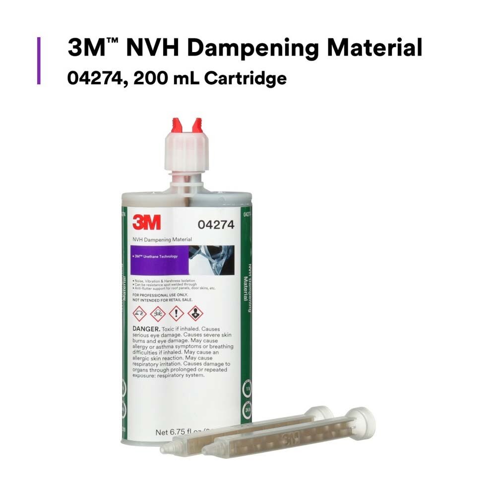3M 04274 NVH Dampening Material , Flexible, Non-Shrink, Non-Solvent, 200 mL Cartridge (7100004038) - 8