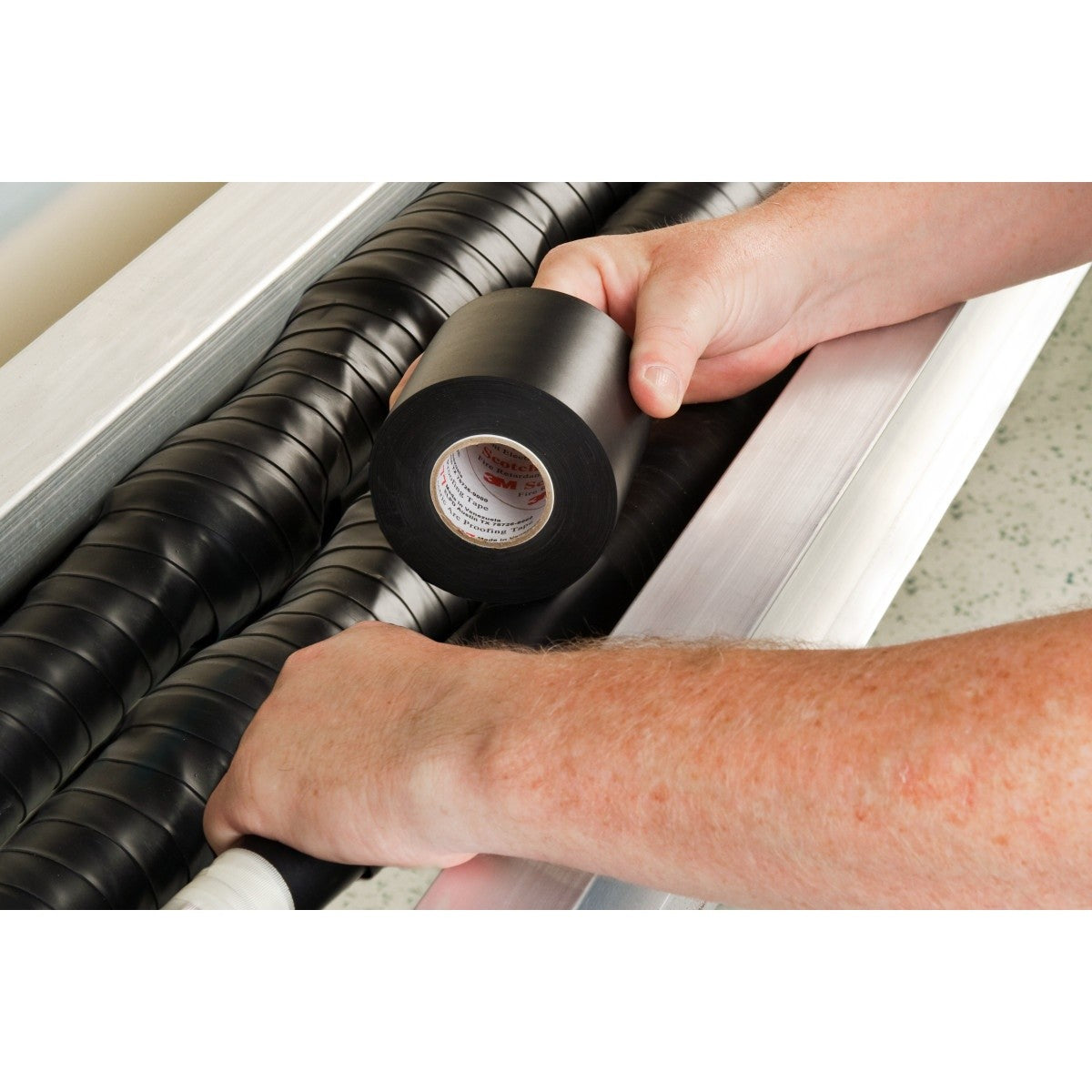 3M Scotch Fire-Retardant Electric Arc Proofing Tape 77, Black, 3 in x 20 ft (77B-3X20FT) (7100004701) (10 Pack) - 6