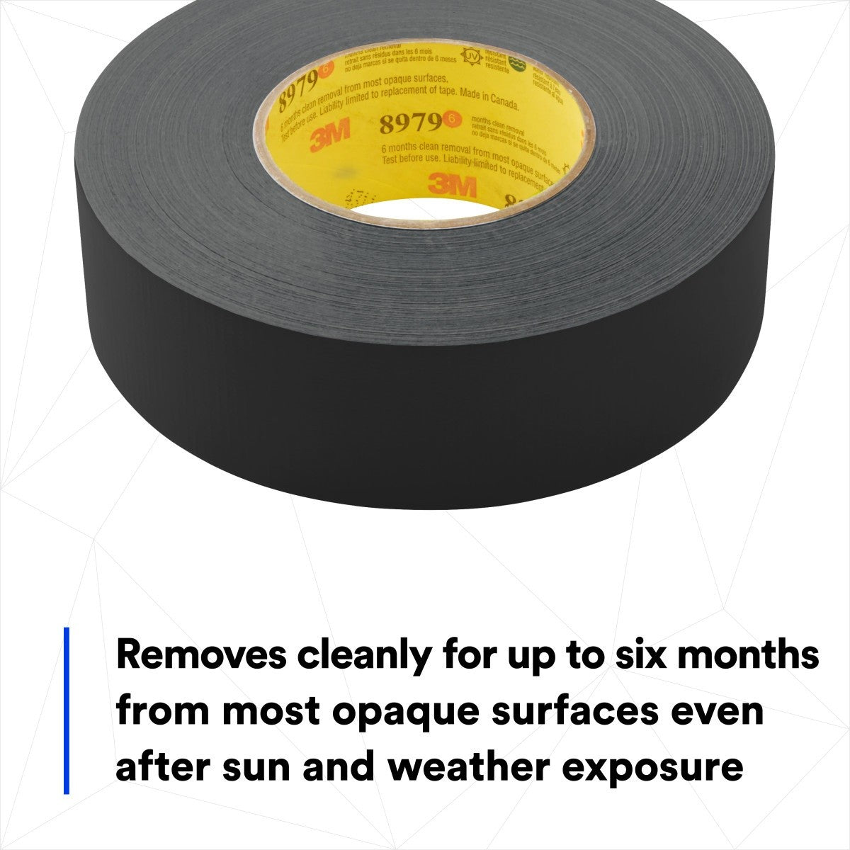 3M 8979 Performance Plus Duct Tape Roll, Heavy Duty, Black, 29 in x 60 yd, 12.1 mil, 6 Month Clean Removal, UV and Weather Resistant (7100005781) (2 Pack) - 2