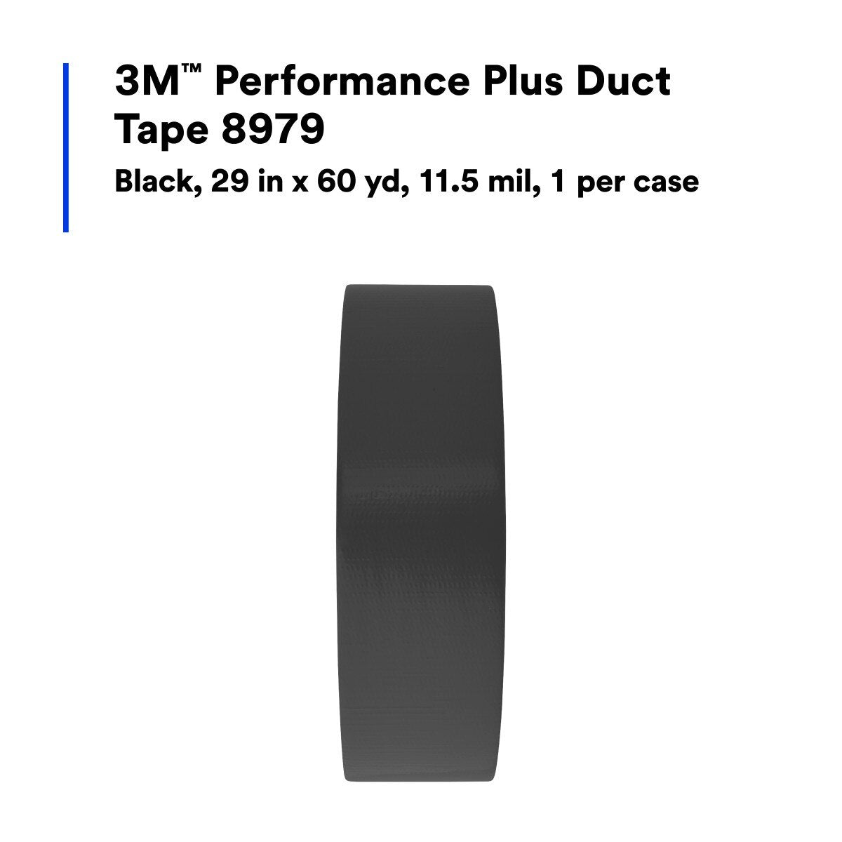 3M 8979 Performance Plus Duct Tape Roll, Heavy Duty, Black, 29 in x 60 yd, 12.1 mil, 6 Month Clean Removal, UV and Weather Resistant (7100005781) (2 Pack) - 4