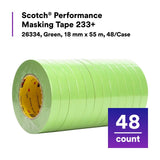 3M 233+ 26334 Scotch Performance Green Masking Tape, 18 mm x 55 m (7100006159) (48 Pack) - 5