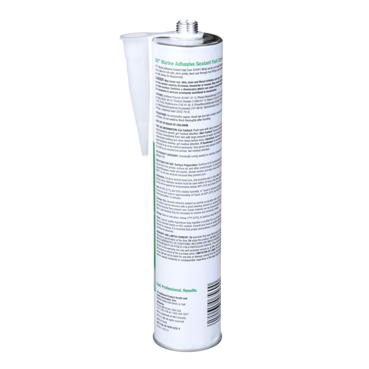 3M 4200FC Marine Adhesive Sealant Fast Cure, White, 295 mL Cartridge (6560) (7100006227) (12 Pack) - 3