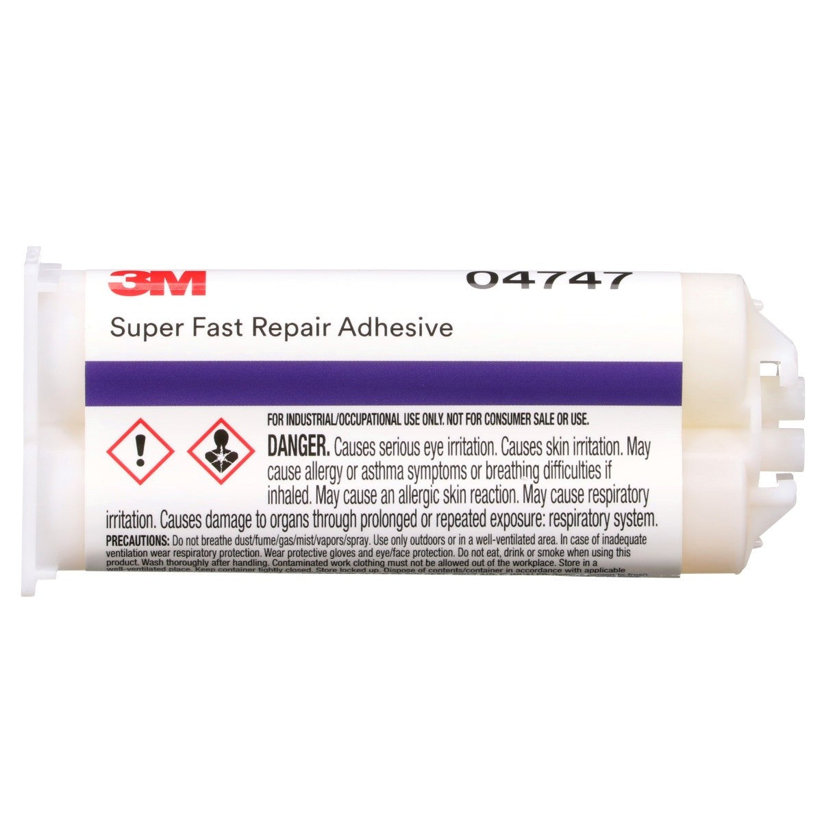 3M 04747 Super-Fast Repair Adhesive, Two-Component Semi-Rigid Urethane, Amber, 47.3 mL/1.6 fl oz Cartridge (7100006276) (6 Pack) - 2