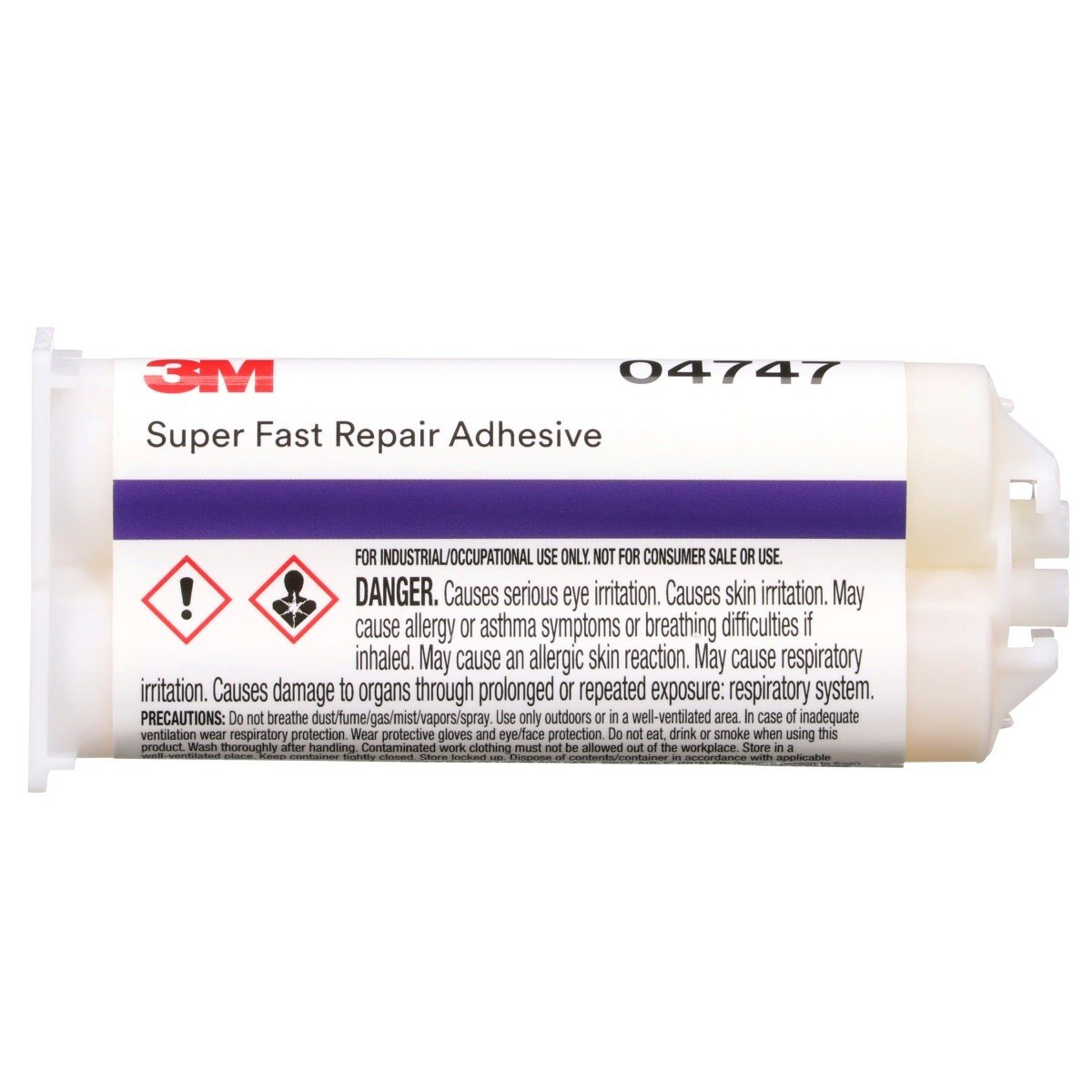 3M 04747 Super-Fast Repair Adhesive, Two-Component Semi-Rigid Urethane, Amber, 47.3 mL/1.6 fl oz Cartridge (7100006276) - 2