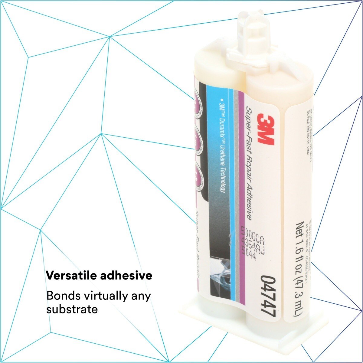 3M 04747 Super-Fast Repair Adhesive, Two-Component Semi-Rigid Urethane, Amber, 47.3 mL/1.6 fl oz Cartridge (7100006276) - 9