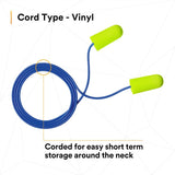3M 311-1251 E-A-R Corded Disposable Foam Earplugs, Large, NRR 33 dB, Individually Wrapped, Poly Bag (7100006342) (2000 Pack) - 10