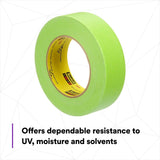 3M 233+ 26338 Scotch Performance Green Masking Tape, Crepe Paper, Rubber Adhesive, Green, 36 mm x 55 m (7100007214) (16 Pack) - 4