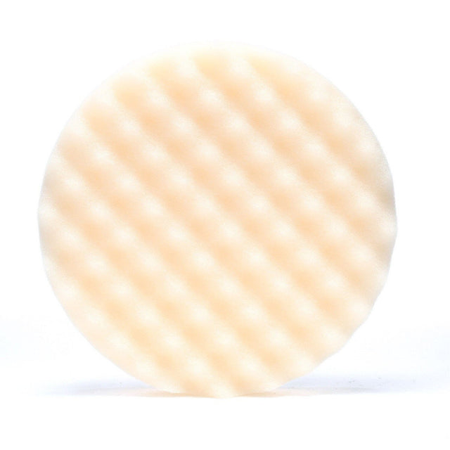 3M Perfect-It Hookit Foam Compounding Pad, Hook and Loop, Waffle, White, 8 in (05737) (7100008771) (6 Pack)