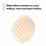 3M Perfect-It Hookit Foam Compounding Pad, Hook and Loop, Waffle, White, 8 in (05737) (7100008771) (6 Pack) - 9