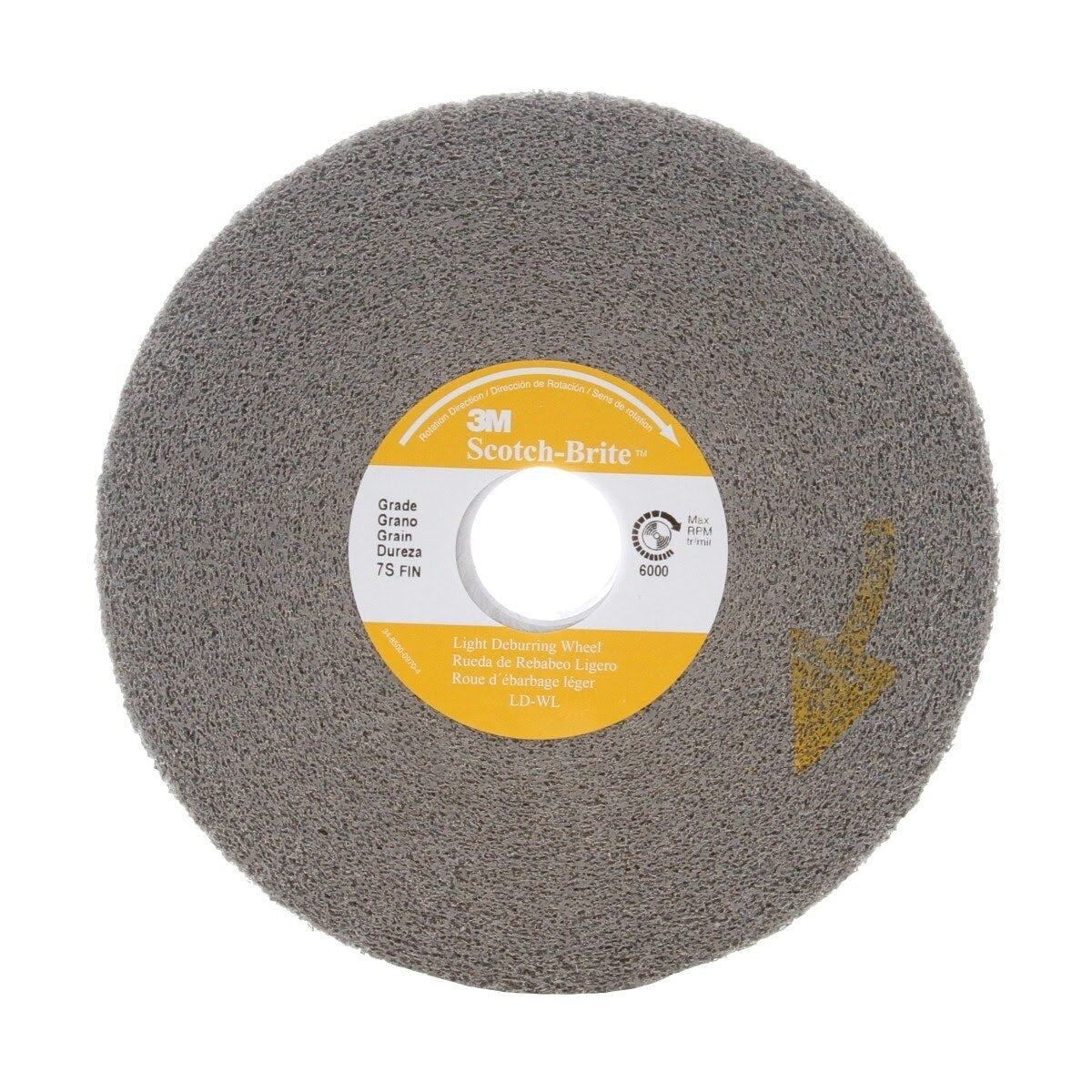 3M LD-WL Scotch-Brite Light Deburring Wheel, 7S Fine, 8 in x 1 in x 3 in (7100009616) (3 Pack)