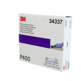 3M 270J 34337 Hookit Flexible Abrasive Hand Sheet, P400, 5.5 in x 6.8 in (7100010553) (125 Pack) - 7
