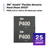 3M 270J 34337 Hookit Flexible Abrasive Hand Sheet, P400, 5.5 in x 6.8 in (7100010553) (125 Pack) - 10