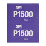 3M 270J 34343 Hookit Flexible Abrasive Sheet, P1500, 5.5 in x 6.8 in (7100010565) (125 Pack) - 3