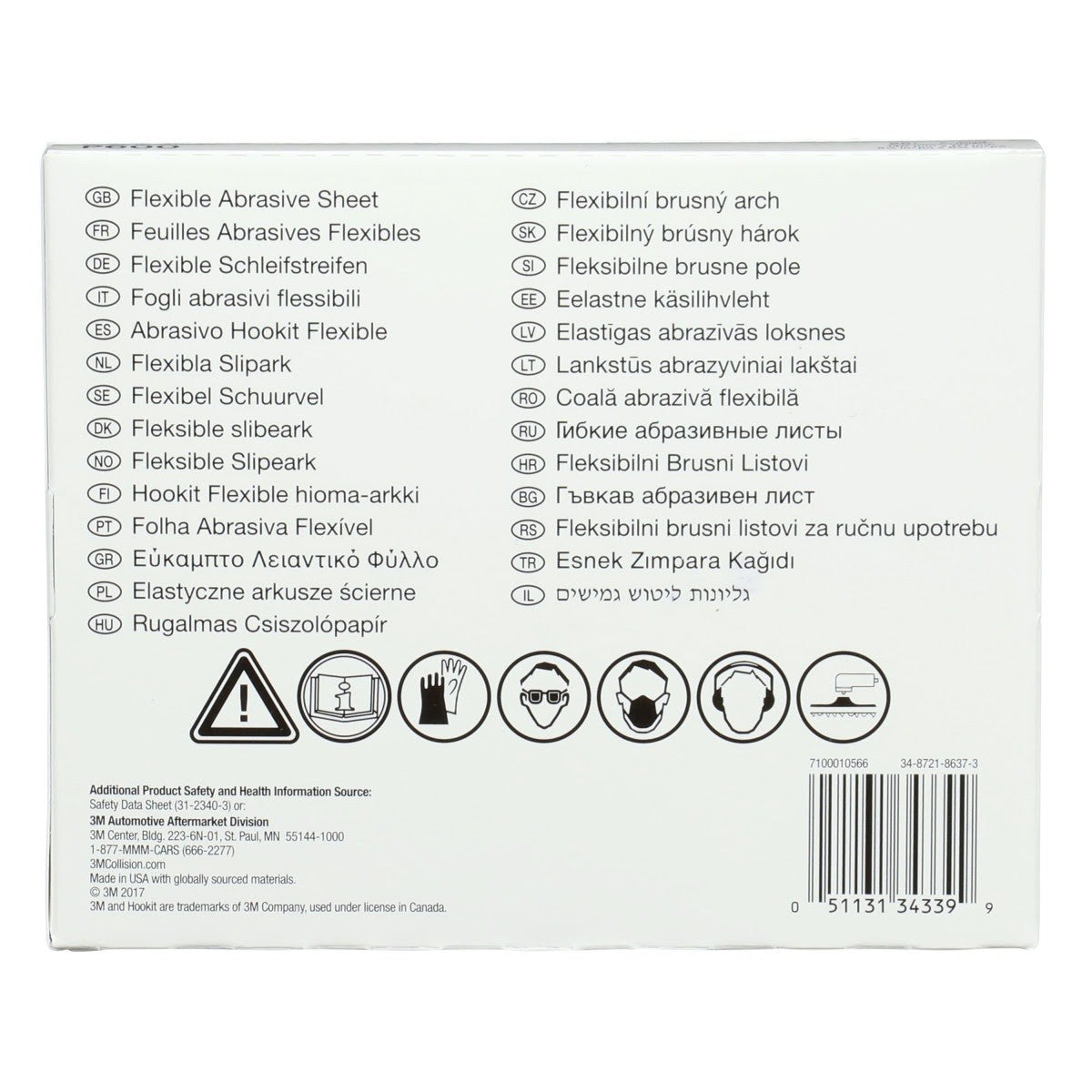 3M 270J 34339 Hookit Flexible Abrasive Sheet, P600, 5.5 in x 6.8 in (7100010566) (125 Pack) - 7