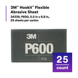 3M 270J 34339 Hookit Flexible Abrasive Sheet, P600, 5.5 in x 6.8 in (7100010566) (125 Pack) - 10
