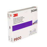 3M 270J 34340 Hookit Flexible Abrasive Hand Sheet, P800, 5.5 in x 6.8 in (7100010567) (125 Pack) - 7