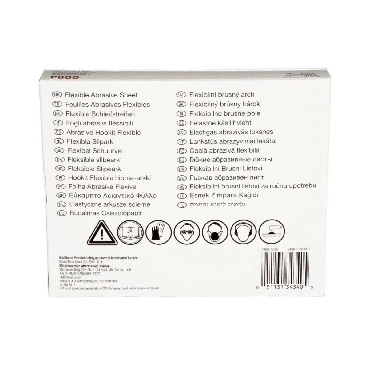 3M 270J 34340 Hookit Flexible Abrasive Hand Sheet, P800, 5.5 in x 6.8 in (7100010567) (125 Pack) - 9