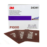 3M 270J 34341 Hookit Flexible Abrasive Sheet, P1000, 5.5 in x 6.8 in (7100010569) (125 Pack) - 2