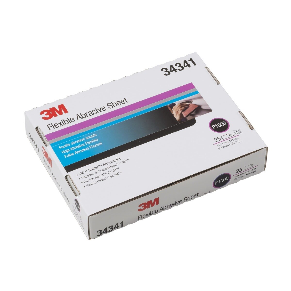 3M 270J 34341 Hookit Flexible Abrasive Sheet, P1000, 5.5 in x 6.8 in (7100010569) (125 Pack) - 10