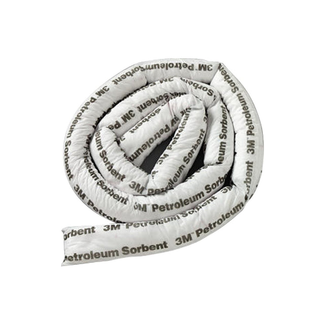 3M T-12 Petroleum Sorbent Mini-Boom, Oil Only, White, 3 in x 12 ft (7100011410) (4 Pack)
