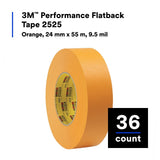 3M 2525 Performance Flatback Tape, Orange, 24 mm x 55 m, 9.5 mil (7100016326) (36 Pack) - 8